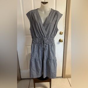 Med Rachel Zoe Black and White Gingham sleeveless tiered skirt Dress.  In EUC!